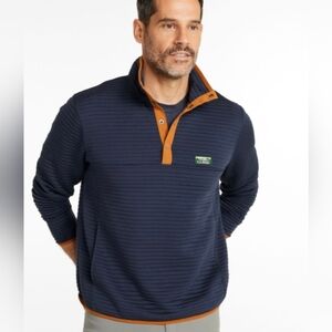 Mens LL Bean Quilted 1/4 Zip Pullover Size Large Regular